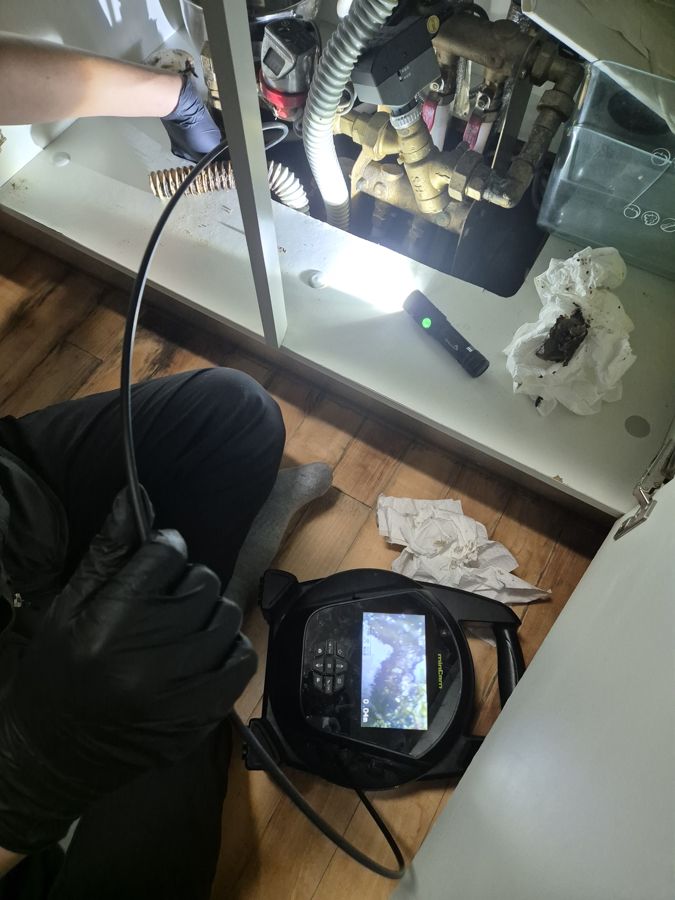 부평구 싱크대막힘 하부장 아래 내시경 확인